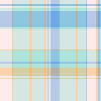 Dye check seamless, simple textile pattern texture. Multicolored tartan background plaid fabric in light and white colors. vector