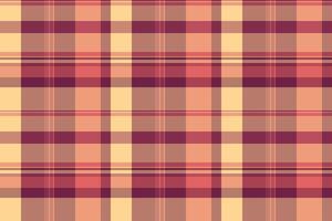 Seventies tartan seamless check, vertical textile pattern texture. Hipster plaid fabric background in red and orange colors. vector