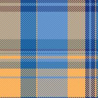 Striking blue and orange plaid pattern, perfect for textile designs, apparel, or website backgrounds. This vibrant, textured image evokes feelings of warmth and style. vector