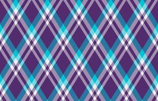 Vibrant diagonal plaid pattern in teal, purple, and white. Perfect for textile design, backgrounds, or website templates. vector