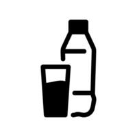 Bottle pouring liquid into a glass icon representing beverage or refreshment vector