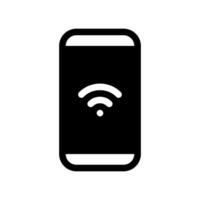 Smartphone displaying wireless signal icon for internet connectivity access point vector