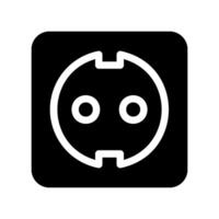 European standard electrical wall socket icon for power supply connection point vector