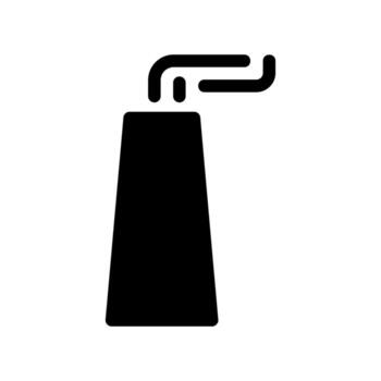 Industrial smokestack icon symbolizing factory emissions output or chimney structure vector