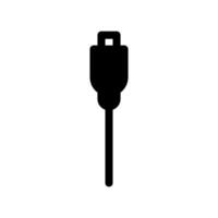 Simple vertical icon representing a universal serial bus plug with short cable attached vector