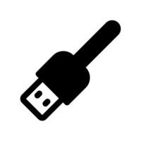 Detailed icon showing the male connector end of a universal serial bus cable vector