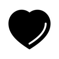 Simple solid black heart shape icon symbolizing love affection or favorite status selection vector