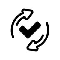 Circular arrows icon symbolizing successful update synchronization or refresh completed vector