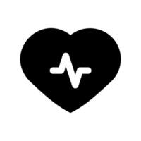 Heart shape icon incorporating a cardiogram line representing health pulse or medical status vector