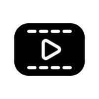 Black icon representing digital playback interface element on white background vector