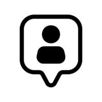 Social media icon indicating a user profile interaction or notification bubble vector