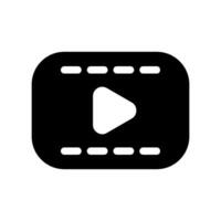 Simple black graphic symbol for multimedia presentation viewing experience vector