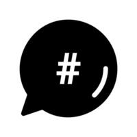 Speech bubble containing a hash symbol used for topic tagging online vector