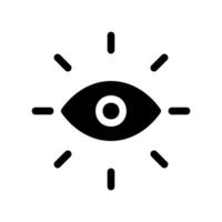 Eye icon with radiating lines indicating visibility or currently viewable content vector