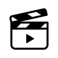 Icon representing movie production start or playback initiation action vector
