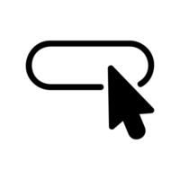 Cursor pointer icon positioned to click on an elongated button element vector