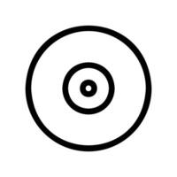 Simple black line icon representing a circular optical storage medium vector