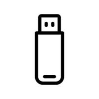 Simple outline illustration of a portable universal serial bus memory stick vector