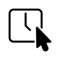 Cursor pointer hovering over a simple clock face interface element vector