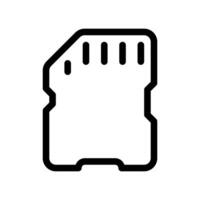 Line art icon showing a smaller micro secure digital memory card vector