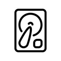 Simplified internal view icon of a traditional magnetic hard disk drive vector