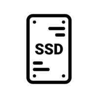 Line icon depicting a modern solid state drive storage component schematic vector