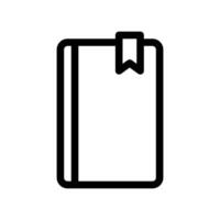 Line icon of a book with a bookmark, representing digital document or e book vector