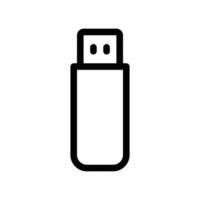 Line icon showing a universal serial bus flash drive for portable data storage and transfer vector