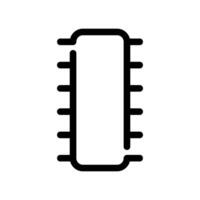 Line icon illustrating an integrated circuit chip, a fundamental electronic component for processing vector