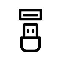Line icon representation of a universal serial bus Type A plug shown with its protective cap vector