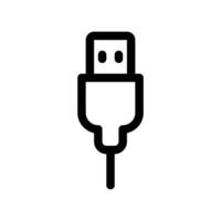 Line icon illustrating the male connector end of a standard Type A universal serial bus plug vector