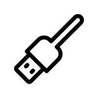 Line icon providing an angled perspective view of a standard Type A universal serial bus plug vector