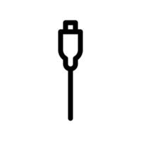 Line icon depicting a smaller type universal serial bus connector plug, like micro or mini vector