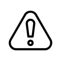 Line icon showing an exclamation mark inside a triangle, signifying a warning or alert notification vector