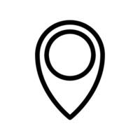 Line icon depicting a map pin marker used for indicating a geographic location or point of interest vector