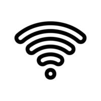 Line icon symbolizing wireless network connectivity or signal strength vector