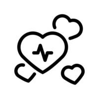 Heartbeat symbol with surrounding hearts indicating affection and vitality vector