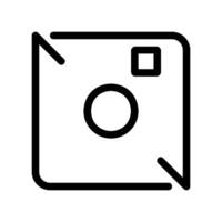 Simple square camera lens outline representing photography or image capture vector