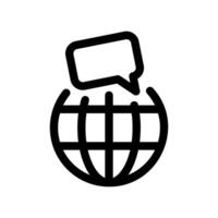 Single message or announcement originating from a global perspective icon vector