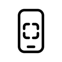 Smartphone screen showing a simple focus frame for camera application vector