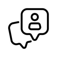 Overlapping chat bubbles with a user icon indicating direct messaging vector