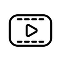 player interface icon with play button and timeline markers vector
