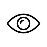 Simple eye icon representing viewing, visibility, preview, or seen status vector