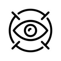 Eye icon centered within target crosshairs indicating focus, tracking, or targeting vector