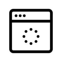 Application window with loading spinner indicating processing or waiting state vector