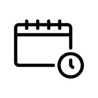 Calendar icon with clock representing scheduled event, deadline, or appointment vector