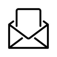 Open envelope containing a document representing incoming mail or message vector