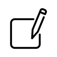 Edit icon with pencil writing on a surface representing composing or modifying vector