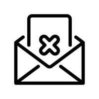 Envelope with X mark indicating failed delivery, deletion, or rejection vector