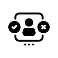 User profile status icon showing options like verified, rejected, or pending vector